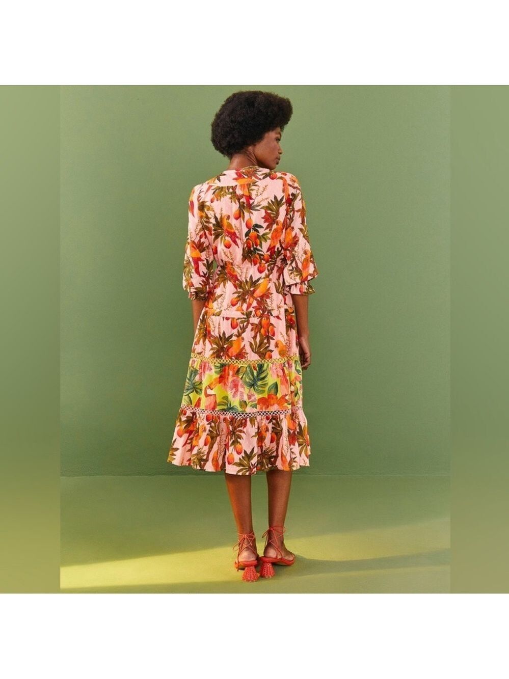 Farm Rio Mixed Mango Trees Midi Dress - Picture 8 of 13